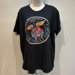 Bon Jovi Black 'The Circle Tour' T-Shirt North American Concert Tour 2010 Large